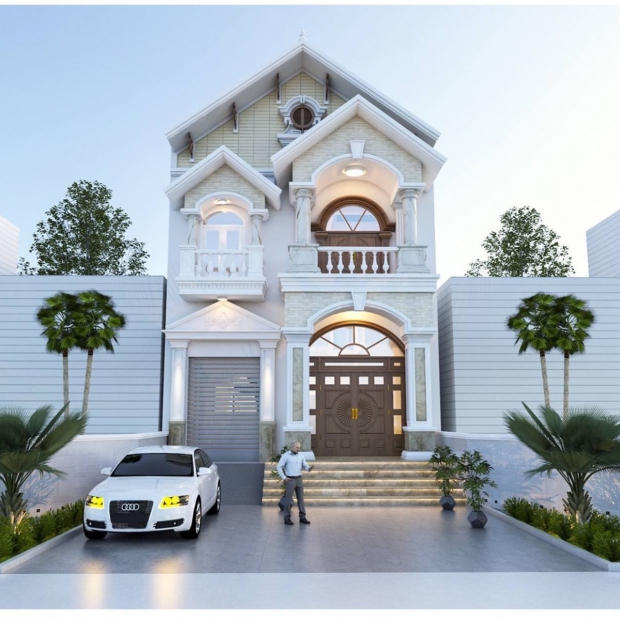 Ngắm nhìn mẫu nhà biệt thự 2 tầng rưỡi siêu hiện đại và sang trọng 4